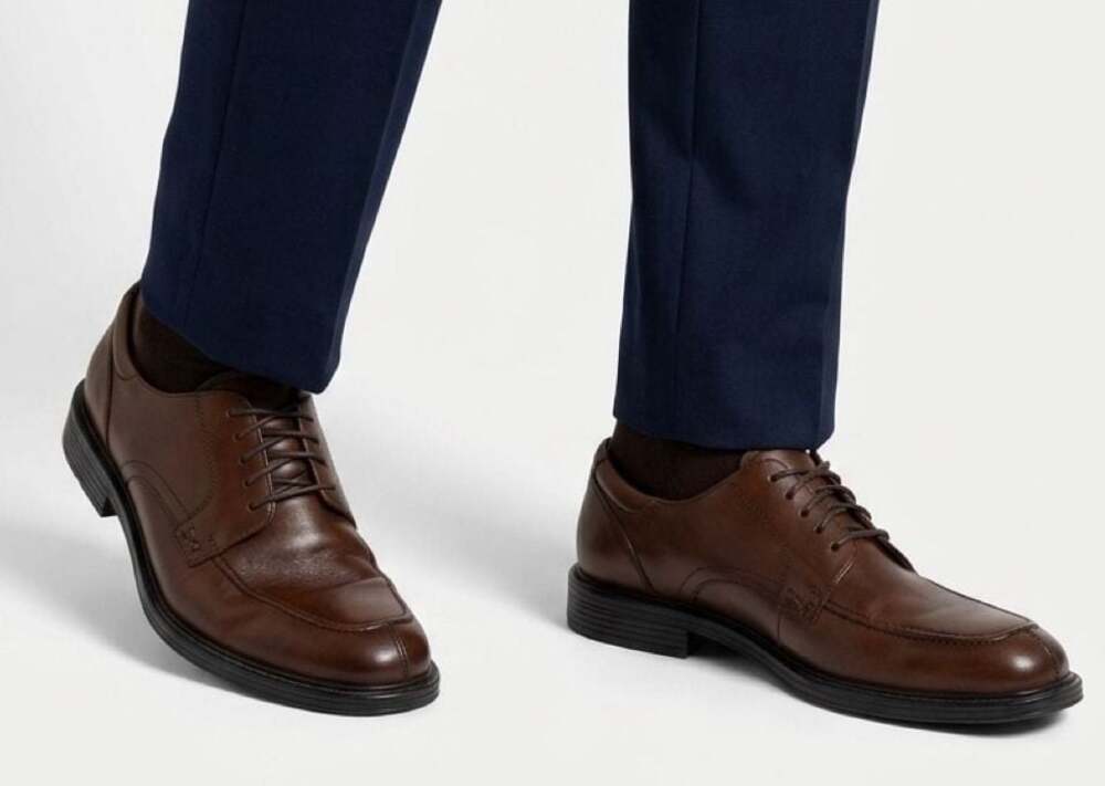 Bostonian Men's Leather Moc Toe Oxford Dress Shoes in Brown